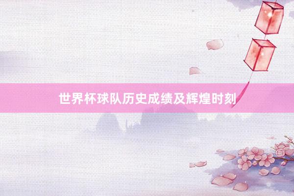 世界杯球队历史成绩及辉煌时刻