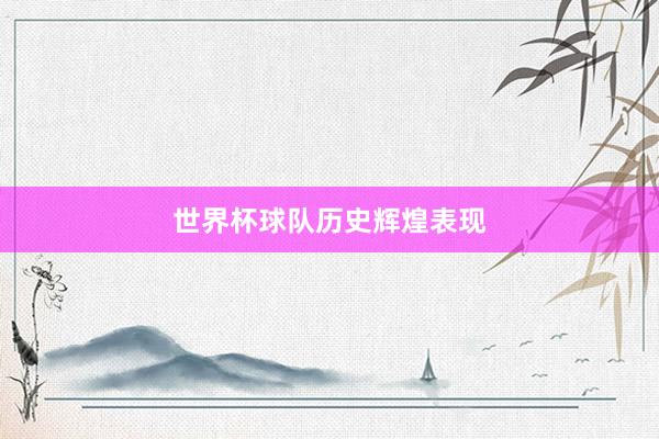 世界杯球队历史辉煌表现